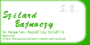 szilard bajnoczy business card